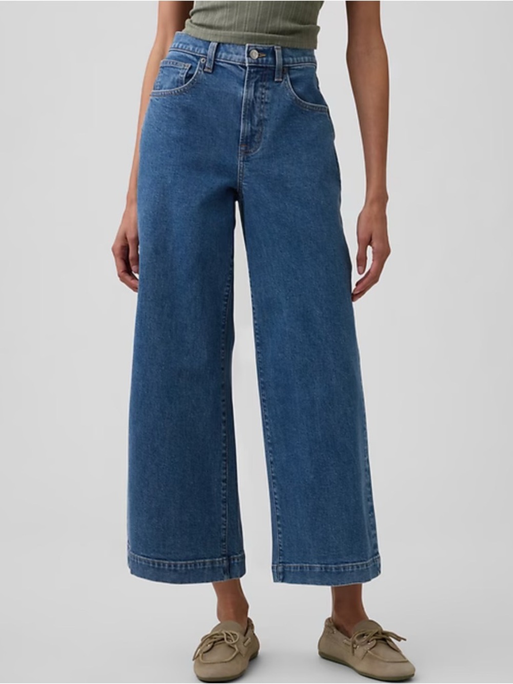 GAP Women’s High Rise Wide Leg Crop Jeans Size 6/28 - Picture 2 of 11